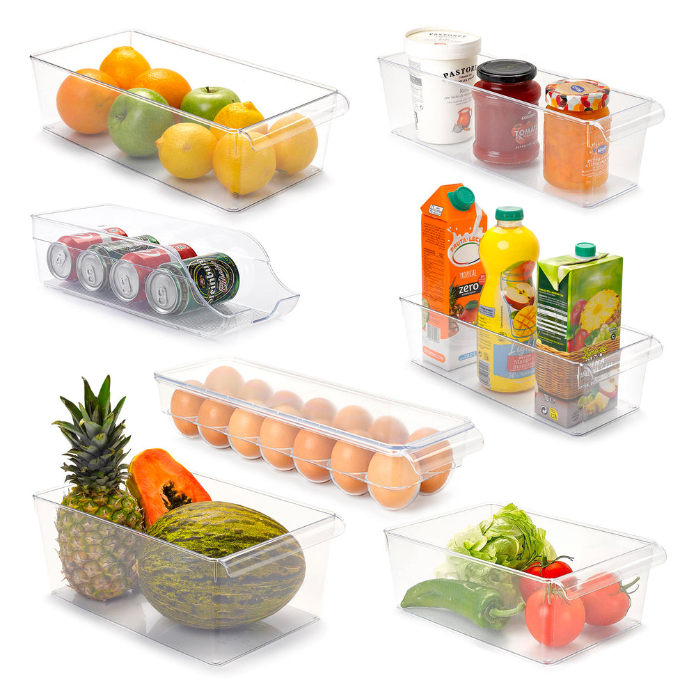 Plastic Forte - Doble Organizador de Latas Rectangular para Nevera. Capacidad 20 Uds.