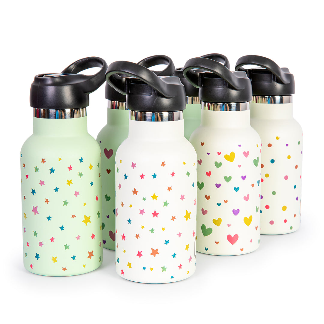 Runbott Confeti - Botella Térmica Infantil 0.35L con Interior Cerámico. Topos Nata