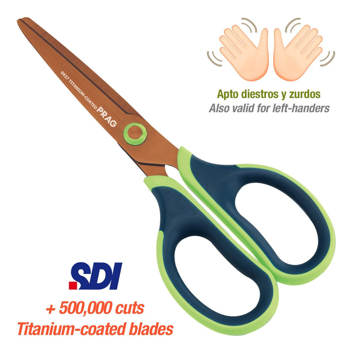 SDI 0927C - Tijeras i-SHARP Craft Titanium en Acero Inoxidable, 17.5 cm. Color Verde