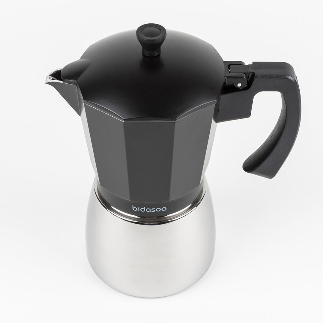 BIDASOA Tribeca - Cafetera Italiana en Aluminio Fundido con Base de Acero. Capacidad 9 Tazas