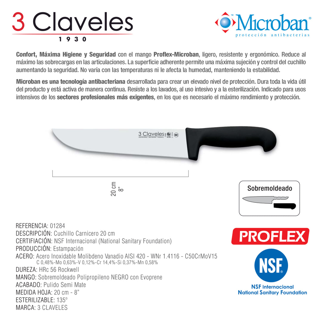 3 Claveles 01702 - Estuche para Corte de Jamón. Incluye 3 Cuchillos, Chaira y Estuche