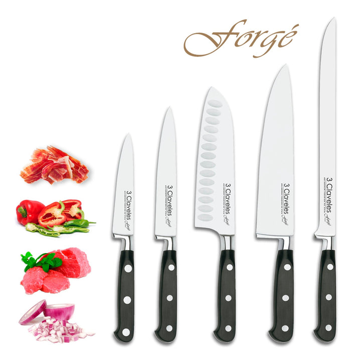 3 Claveles Forgé - Cuchillo Cocinero Profesional 30 cm Acero Inoxidable.
