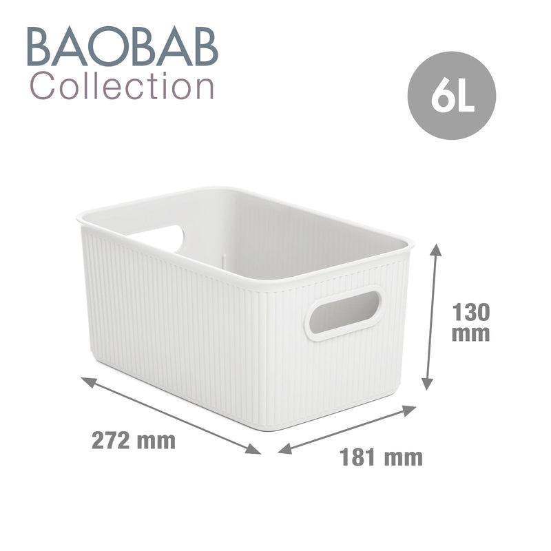 TATAY Baobab - Set de 4 Cajas Organizadoras Grandes Plástico PP05. Gris Antracita