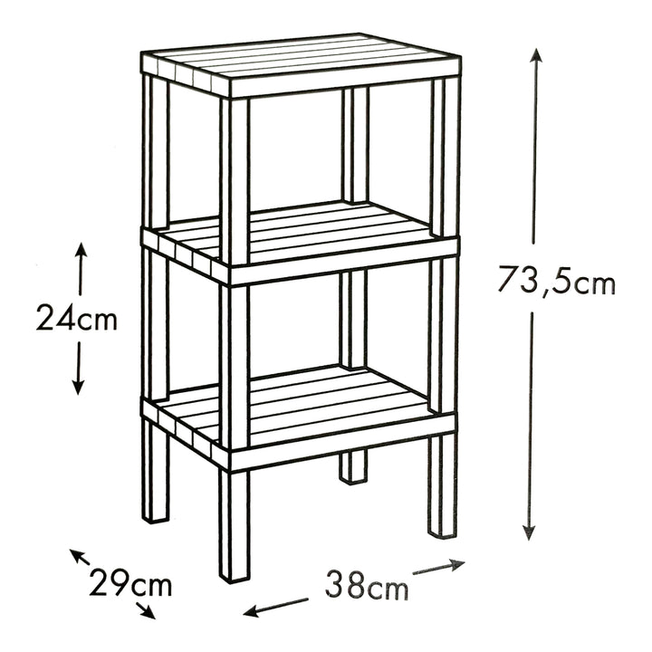 Estanteria TATAY LOMBOK Rectangular 3 Alturas. Blanco