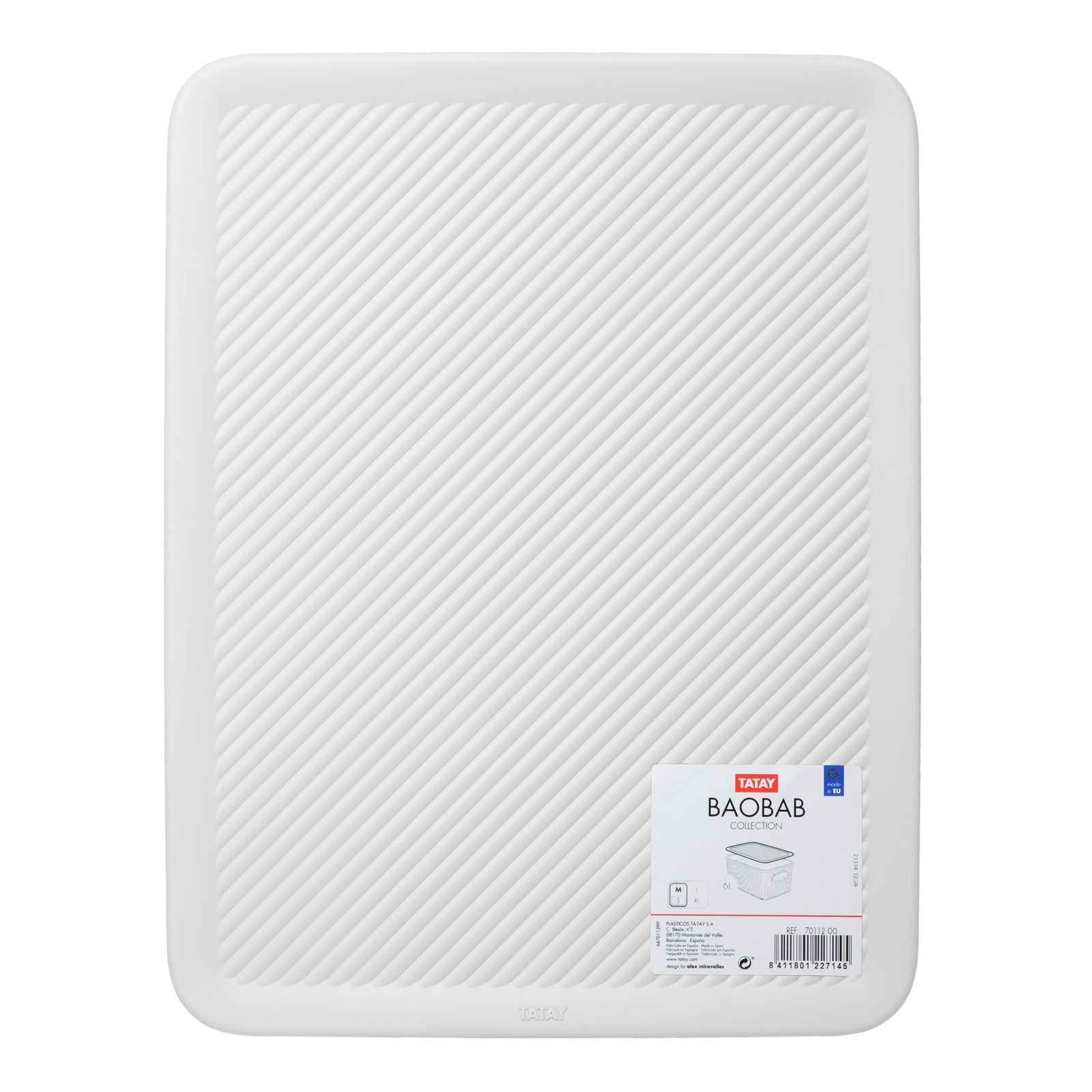 TATAY Baobab - Tapa Caja Organizadora Rectangular 5L Plástico PP05. Blanco Pergamon