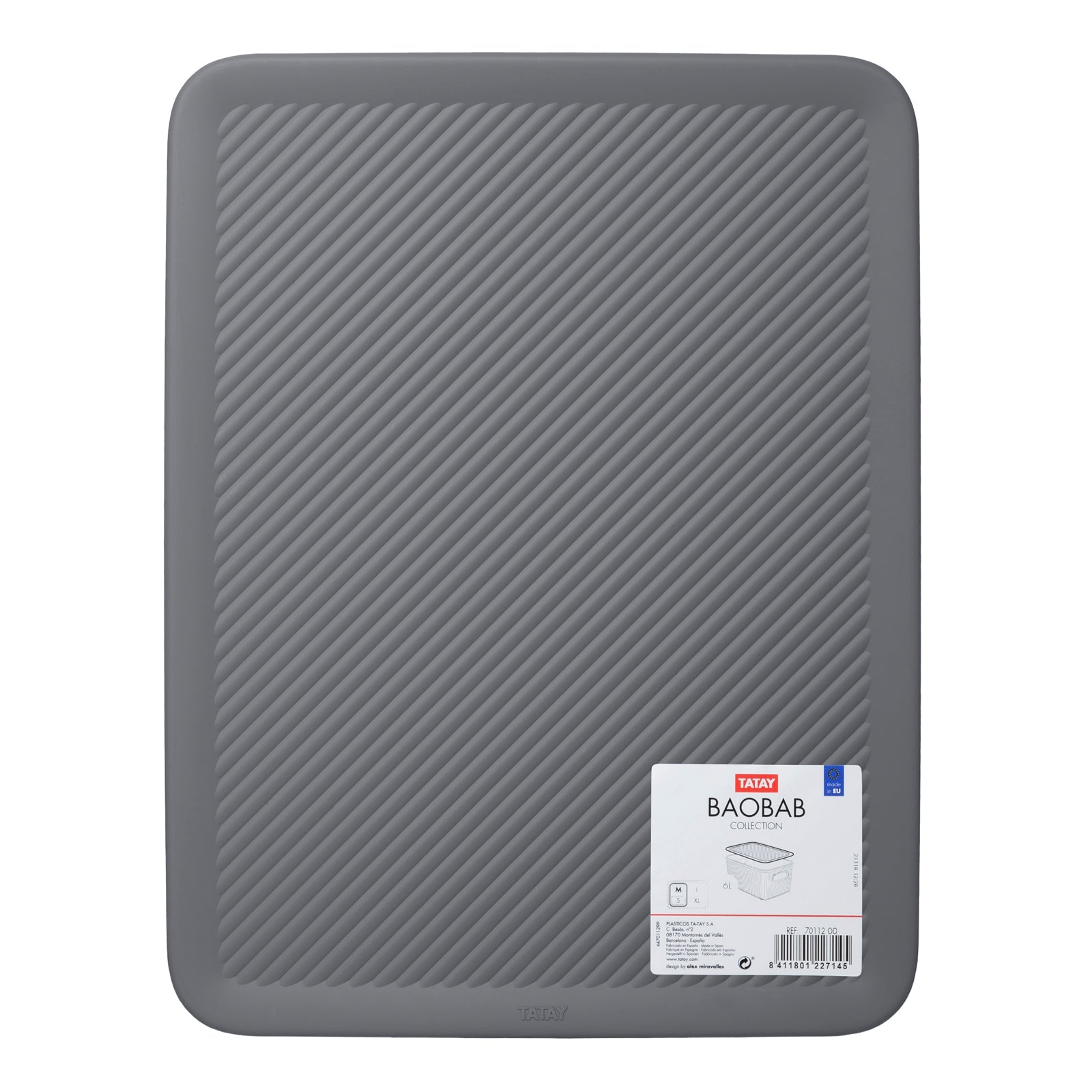 TATAY Baobab - Tapa Caja Organizadora Rectangular 15/22L Plástico PP05. Gris Antracita