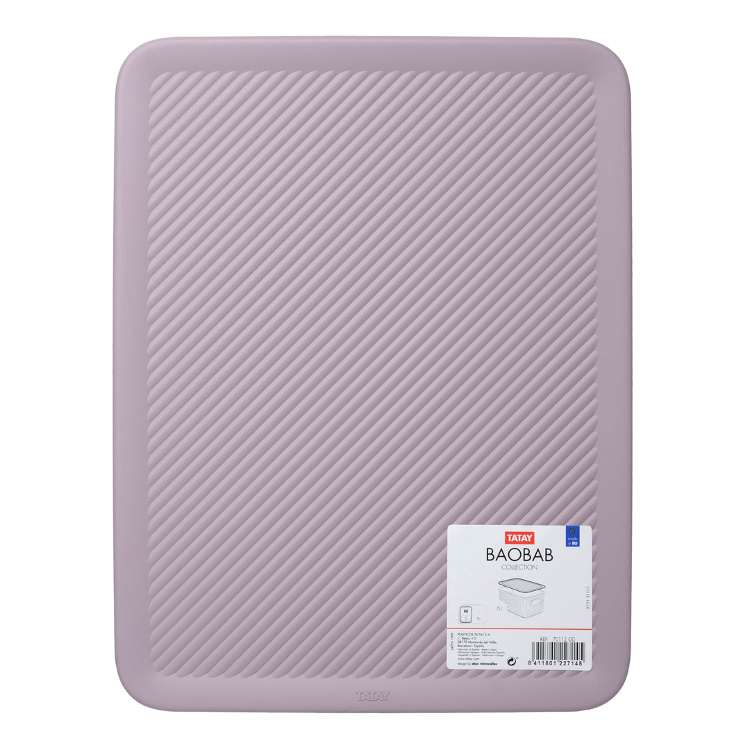 TATAY Baobab - Tapa Caja Organizadora Rectangular 5L Plástico PP05. Lilac