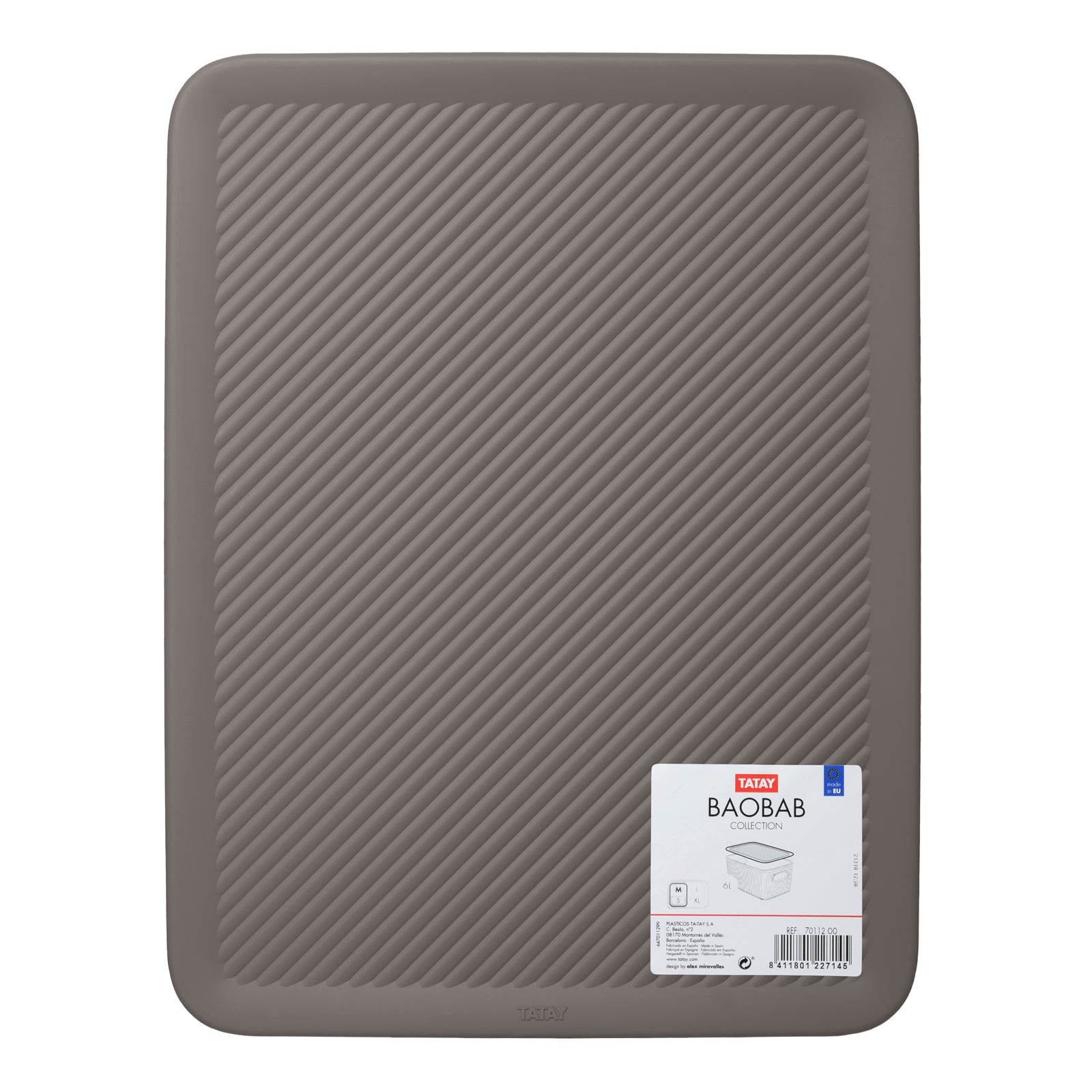 TATAY Baobab - Tapa Caja Organizadora Rectangular 5L Plástico PP05. Marrón