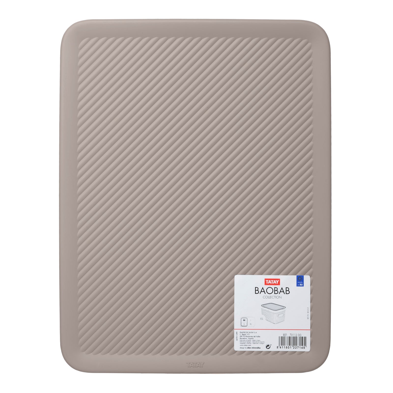 TATAY Baobab - Tapa Caja Organizadora Rectangular 15/22L Plástico PP05. Taupé