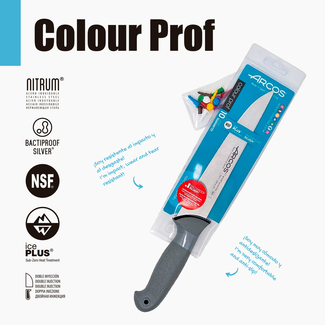 ARCOS Colour Prof - Cuchillo Cocinero 25 cm Acero Inoxidable Forjado Nitrum