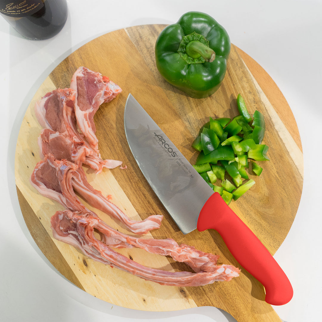 ARCOS Serie 2900 - Cuchillo Profesional Cocinero 25 cm Acero NITRUM. Rojo