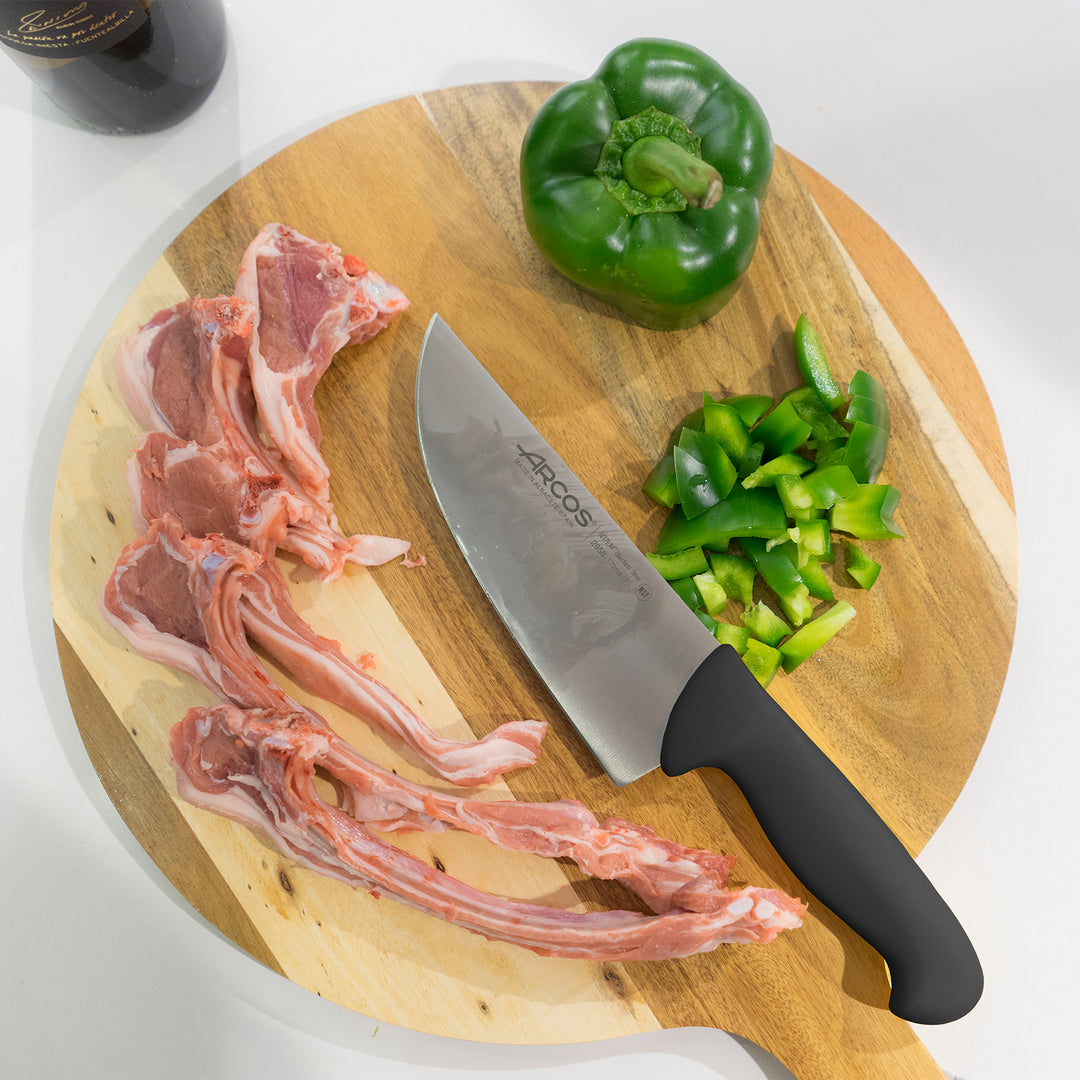 ARCOS Serie 2900 - Cuchillo Profesional Cocinero Perlado 25 cm Acero NITRUM. Negro