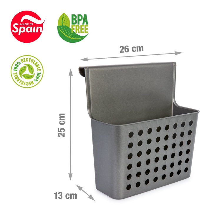 Plastic Forte - Cesta Colgante Balance para Puertas de Armarios. Ideal Cocina. Blanco