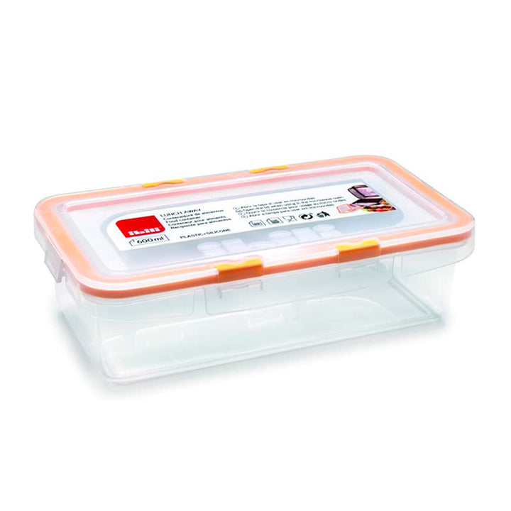 IBILI Lunch Away - Recipiente Rectangular de 0.8L en Plástico PP05. Naranja