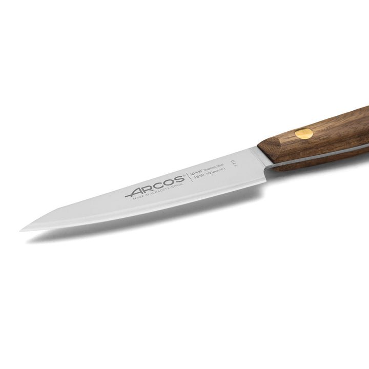 ARCOS Nórdika - Cuchillo Mondador 10 cm Acero Inoxidable Nitrum. Mango de Ovengkol