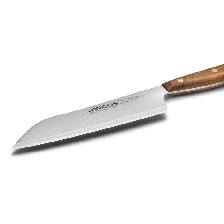 ARCOS Nórdika - Cuchillo Santoku 19 cm Acero Inoxidable Nitrum. Mango de Ovengkol