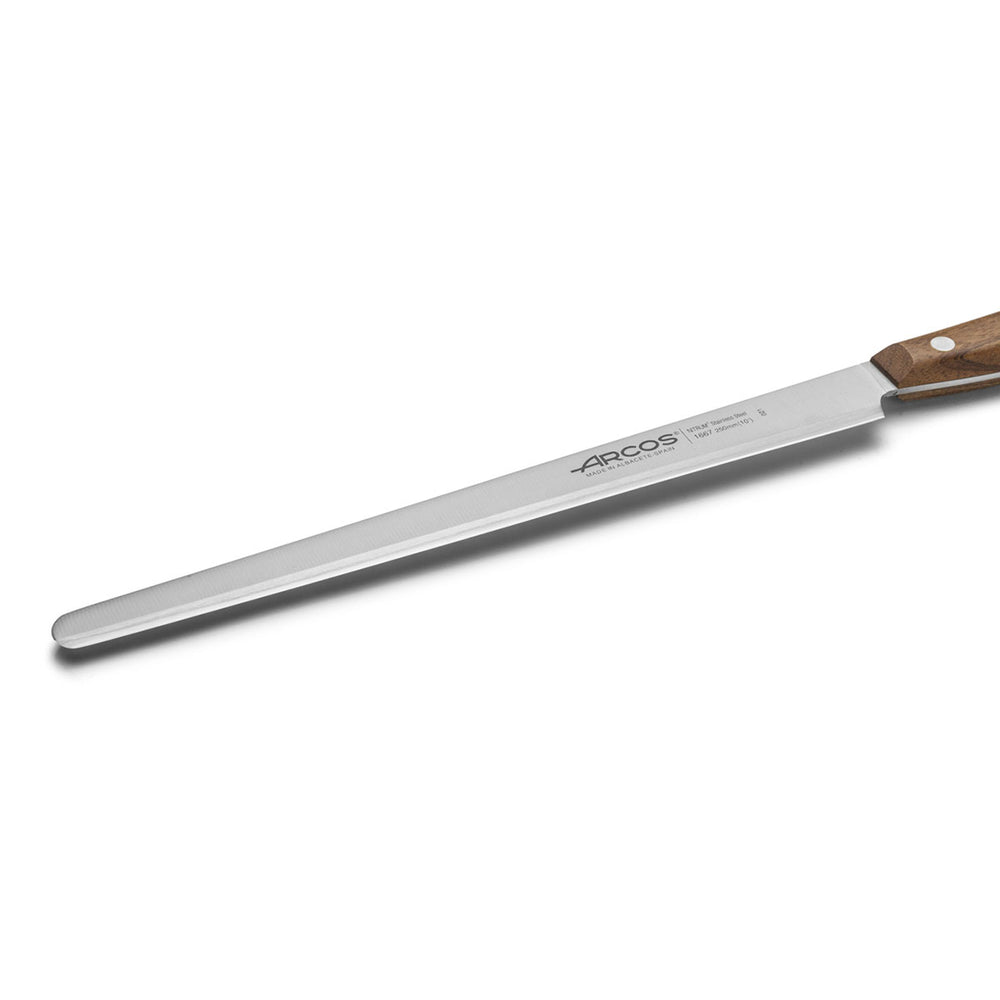 ARCOS Nórdika - Cuchillo Jamonero 25 cm Acero Inoxidable Nitrum. Mango de Ovengkol