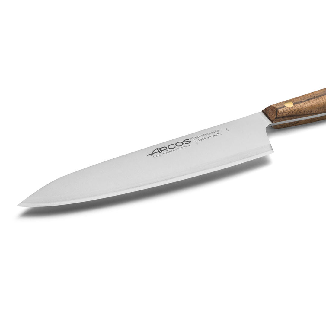 ARCOS Nórdika - Cuchillo Cocinero 21 cm Acero Inoxidable Nitrum. Mango de Ovengkol