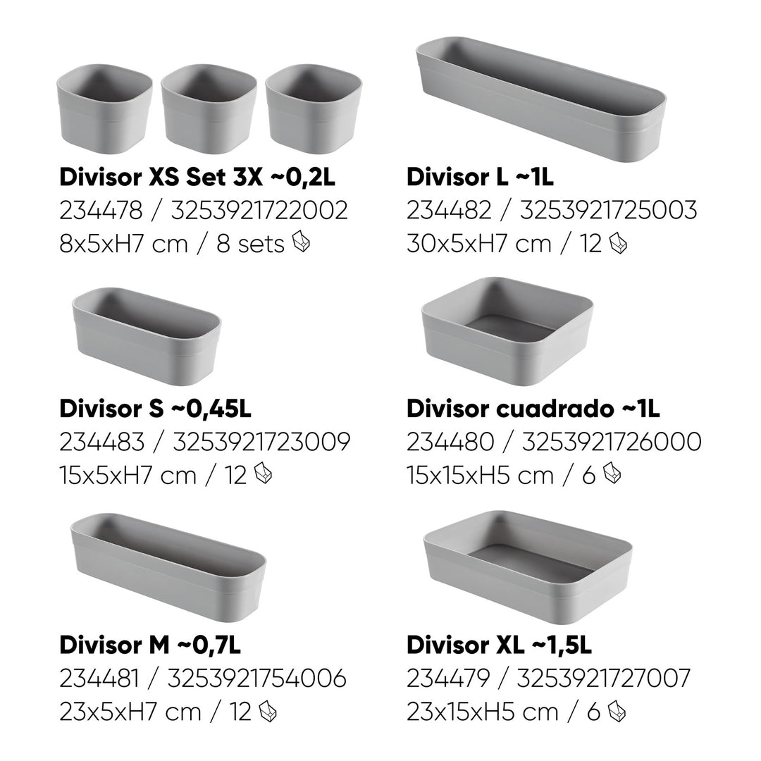 Curver Infinity - Cesto Divisor de Cajones 0.45L en Plástico 100% Reciclado