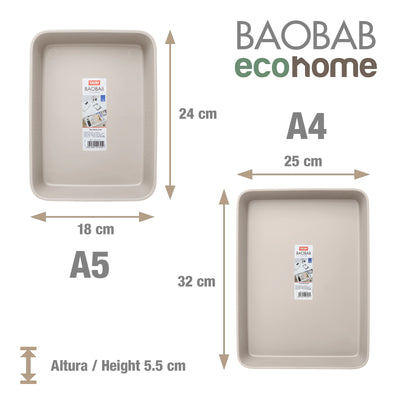 TATAY 7012738 - Set de 4 Organizadores de Cajones Baobab EcoHome