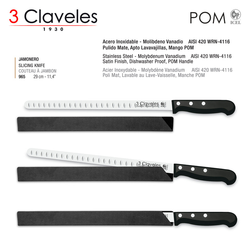 3 Claveles - Kit Premium Soporte Jamonero Basculante y Cabezal Giratorio, Cuchillos y Chaira