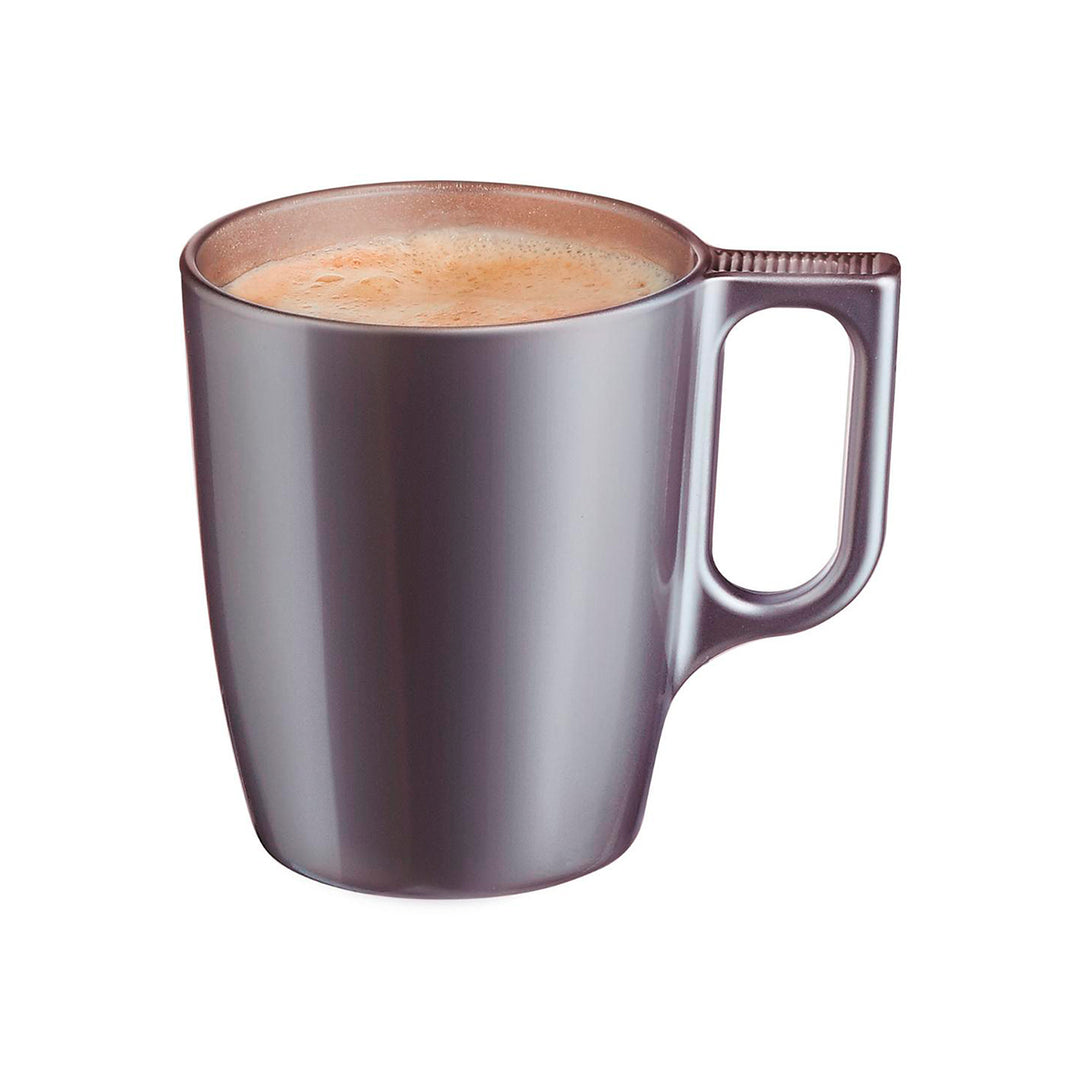 Luminarc Flashy - Juego de 4 Tazas de Desayuno de 25 cl en Vidrio Templado. Lavender
