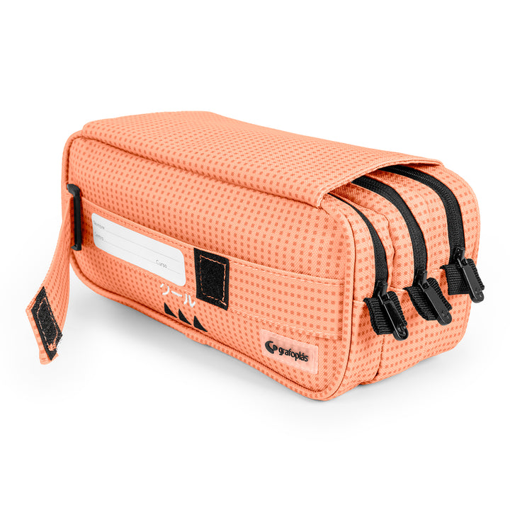 ColePack Kūru 2022 - Estuche Triple de 3 Cremalleras con Material Escolar Incluido. Melocotón