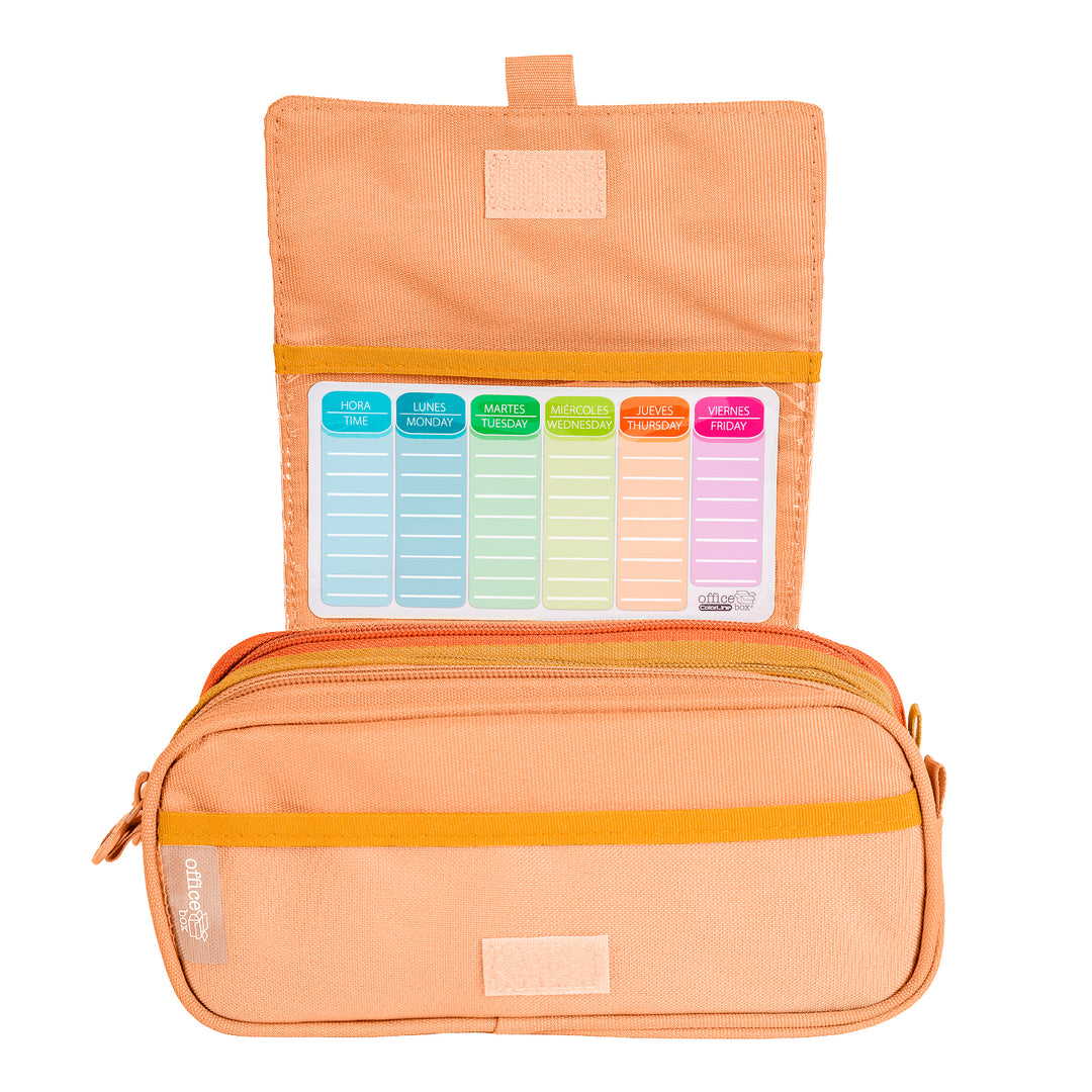 ColePack Blush 2022 - Estuche Triple de 3 Cremalleras y Material Escolar Incluido. Naranja