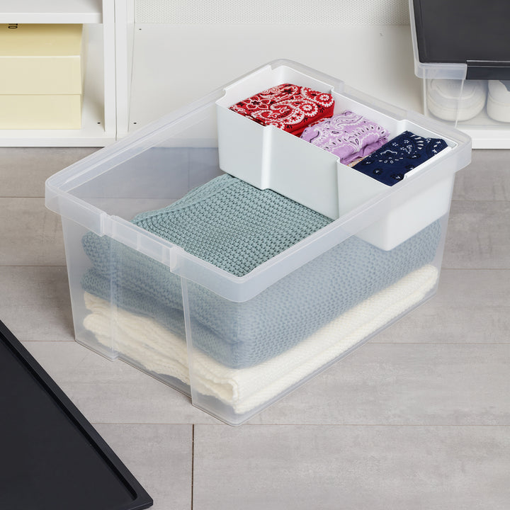 TATAY - Caja de Ordenación Multiusos 60L 100% Reciclable con Tapa Abatible. Rojo