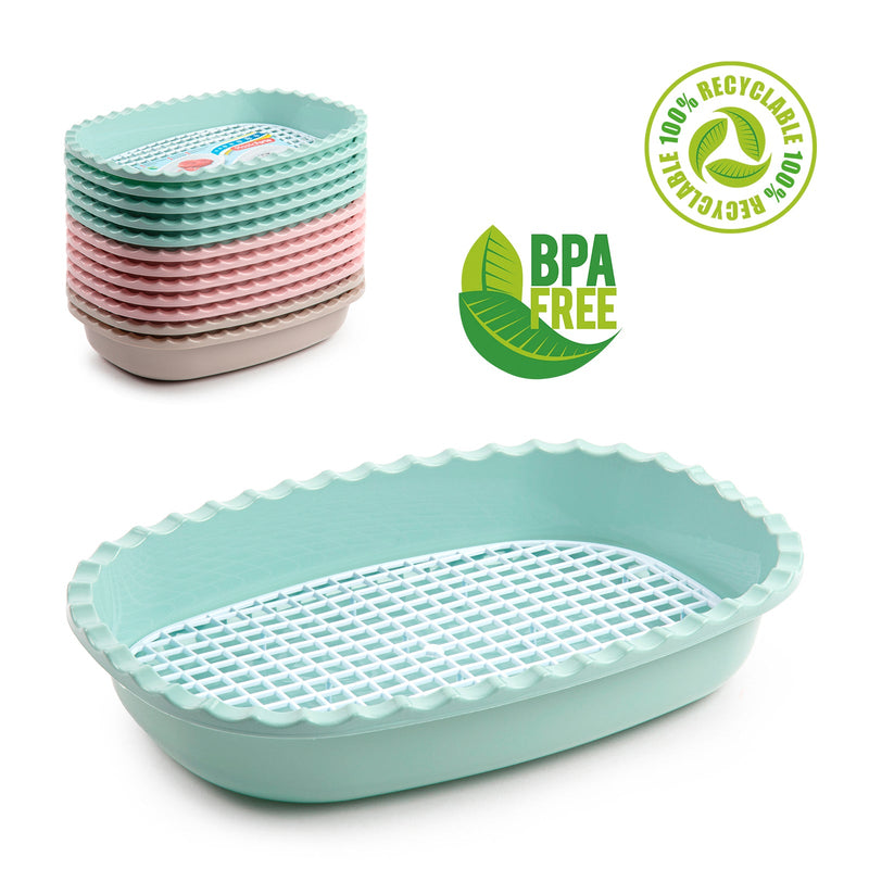Plastic Forte - Juego de 2 Bandejas para Descongelar Alimentos con Rejilla. Verde
