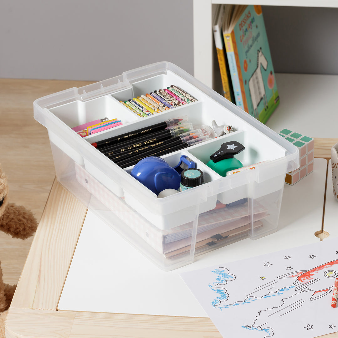 TATAY - Caja de Ordenación Multiusos 7L 100% Reciclable con Tapa Abatible. Rojo