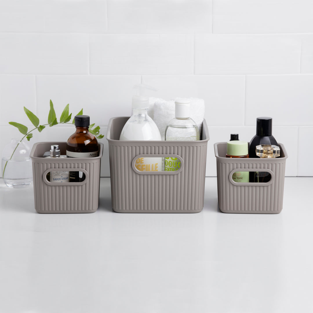 TATAY Baobab - Caja Organizadora Rectangular 5L Plástico PP05. Taupe