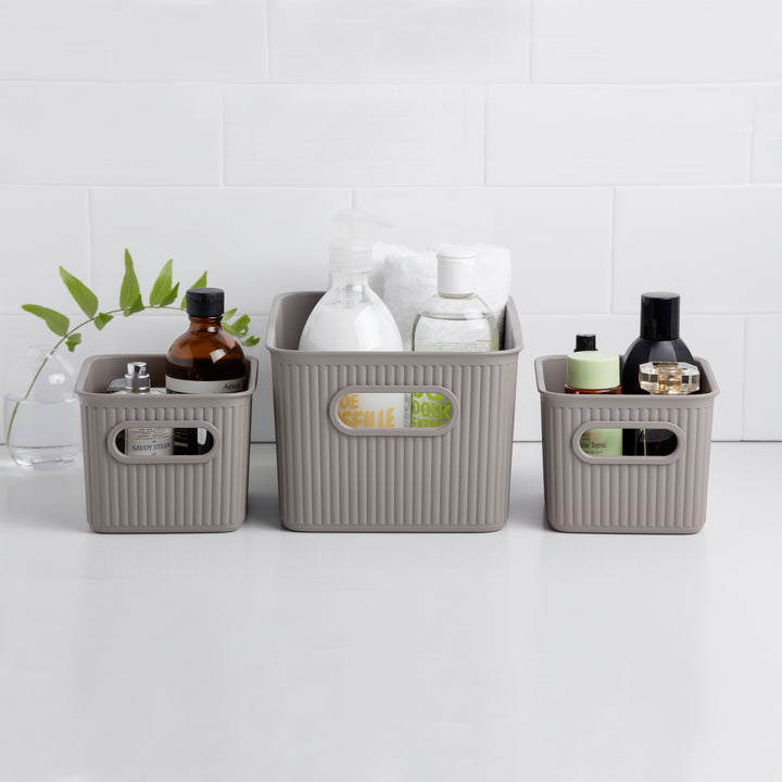 TATAY Baobab - Caja Organizadora Rectangular 22L Plástico PP05. Taupe