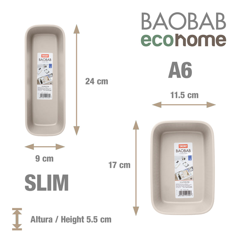 TATAY 7012738 - Set de 4 Organizadores de Cajones Baobab EcoHome