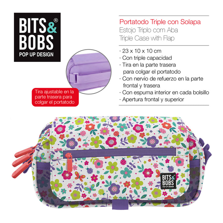 Grafoplás Design - Estuche Portatodo Triple con Solapa para Material Escolar. Great