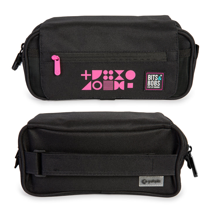 ColePack Fluor - Estuche Triple de 3 Cremalleras con Material Escolar Incluido. Fucsia