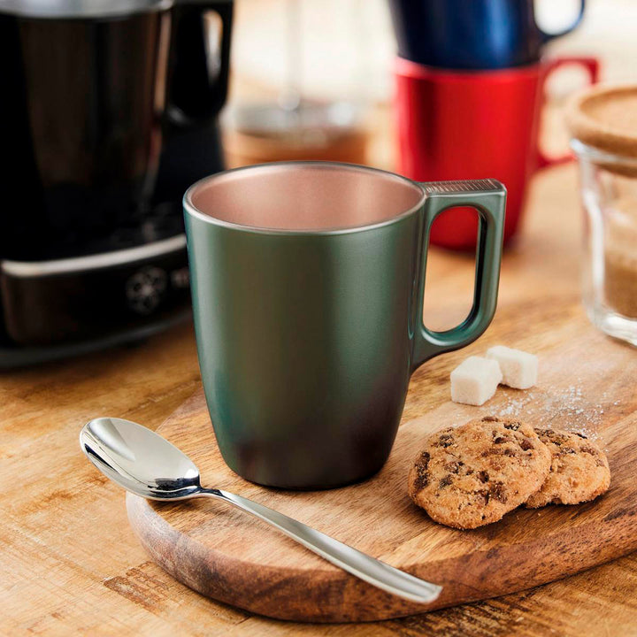 Luminarc Flashy - Juego de 4 Tazas de Desayuno de 25 cl en Vidrio Templado. Green Leaf