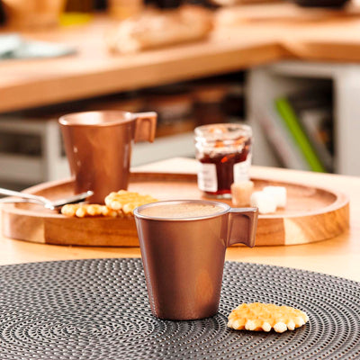 Luminarc Flashy - Juego de 4 Tazas de Café de 8 cl en Vidrio Templado Metalizado. Latte