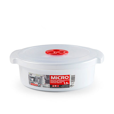 Plastic Forte - Juego de 2 Recipientes para Cocinar al Microondas de 1.5L y 3L con Válvula