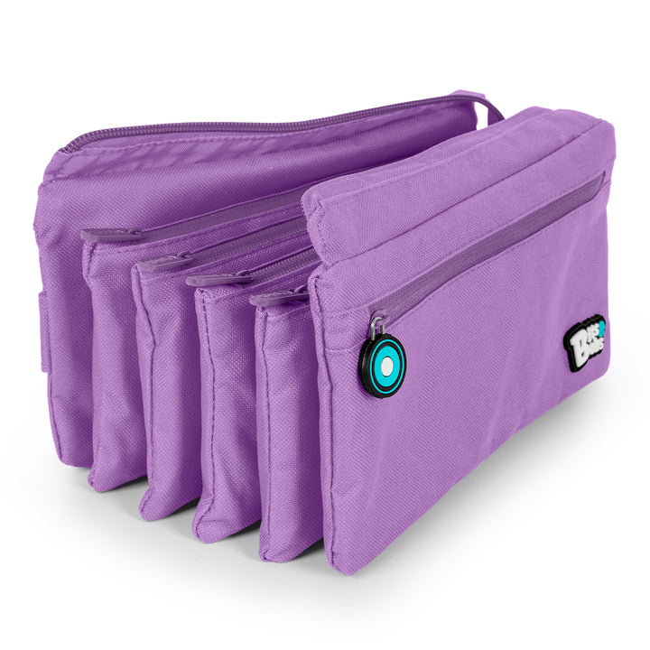 Grafoplás - Estuche Escolar Cuádruple de Alta Capacidad con Cuatro Cremalleras. Lavanda