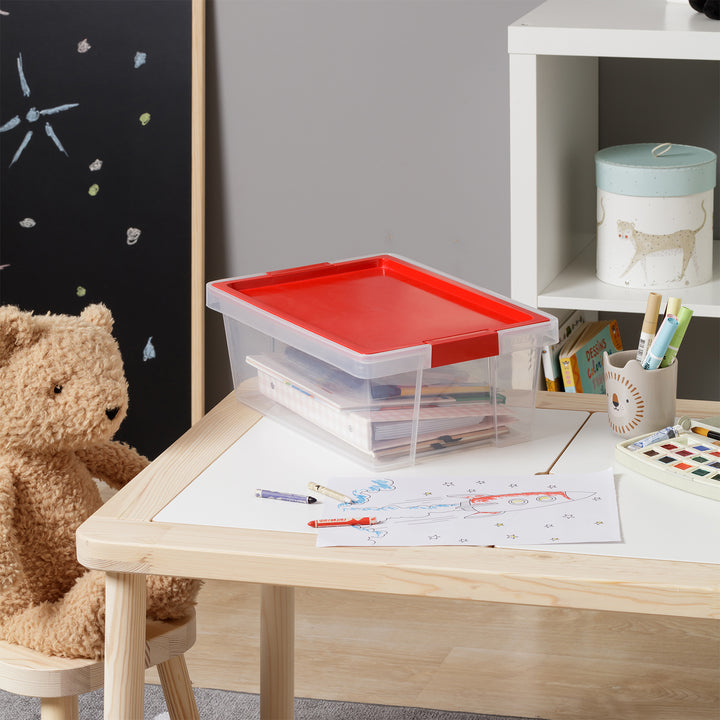 TATAY - Caja de Ordenación Multiusos 7L 100% Reciclable con Tapa Abatible. Rojo