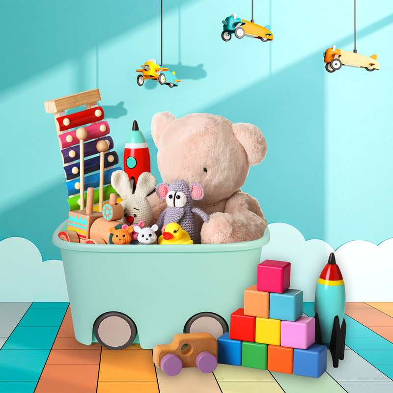 Plastiken Multibox Kids - Caja de Ordenación Multiusos Infantil 45L con Ruedas. Ocre