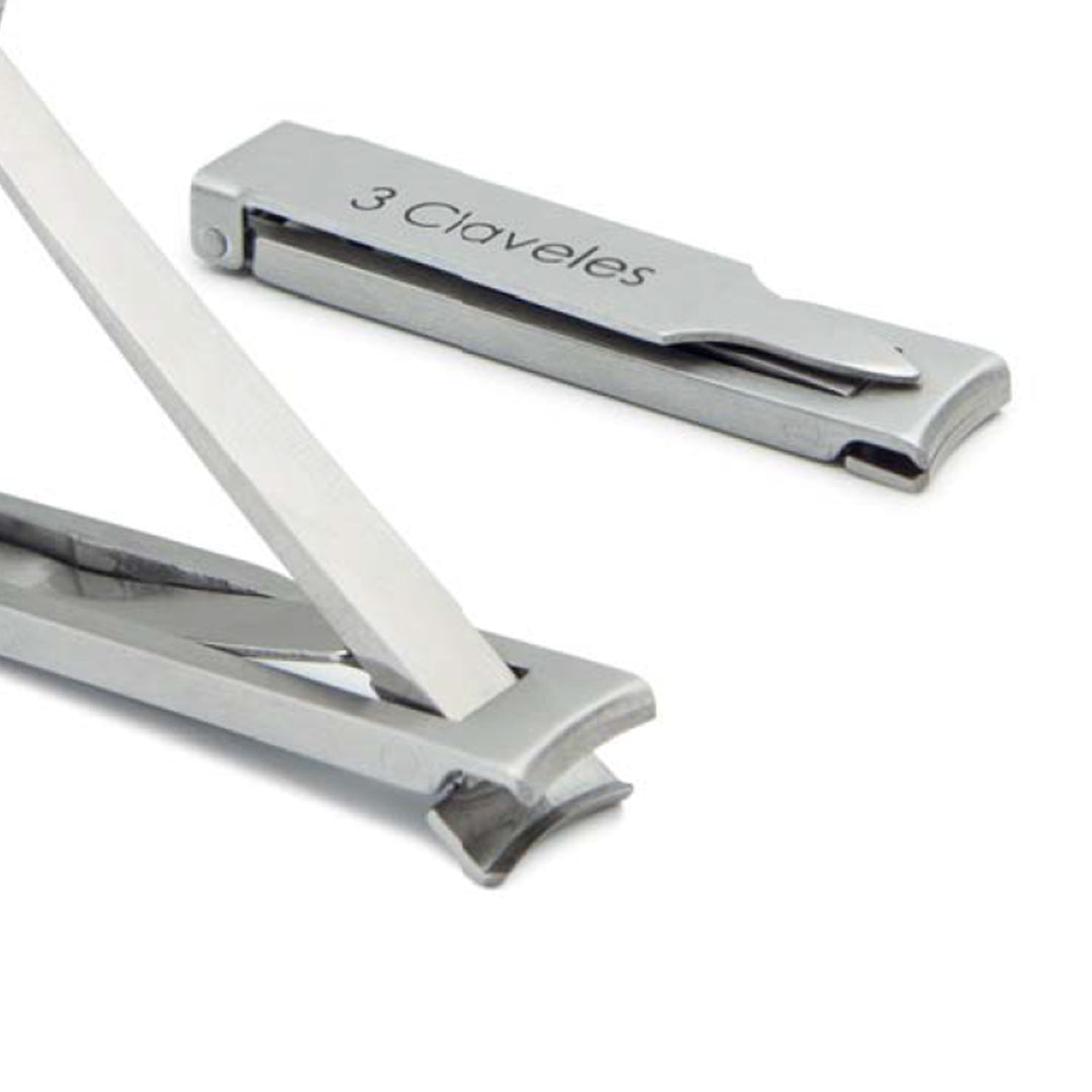 3 Claveles - Cortauñas de 6 cm Plegable en Acero Inoxidable