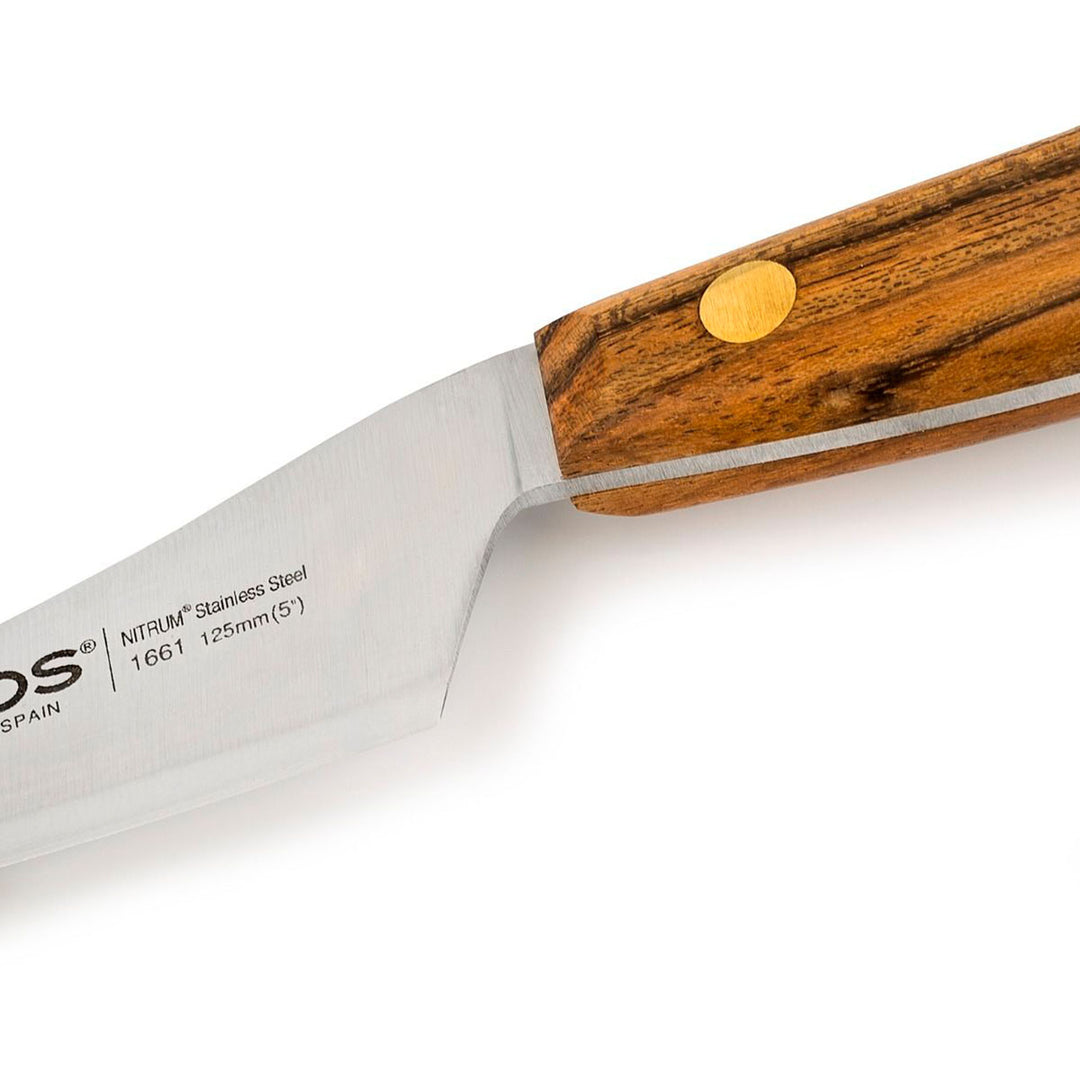 ARCOS Nórdika - Cuchillo Queso 12.5 cm Acero Inoxidable Nitrum. Mango de Ovengkol