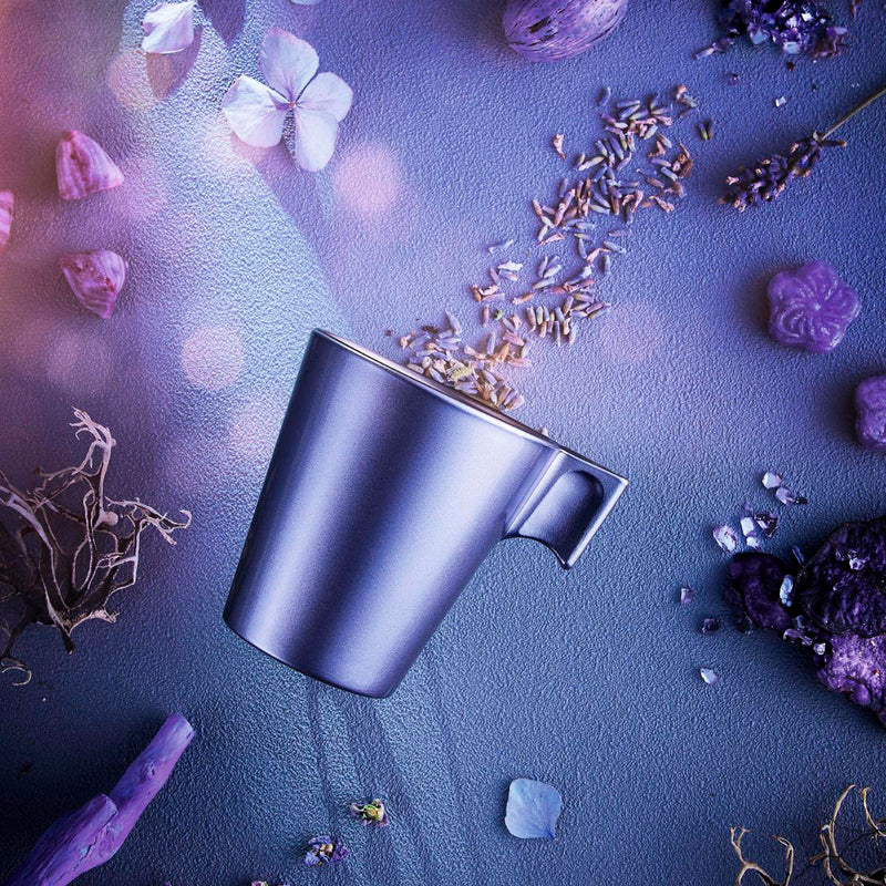 Luminarc Flashy - Juego de 4 Tazas de Café de 8 cl en Vidrio Templado. Lavender