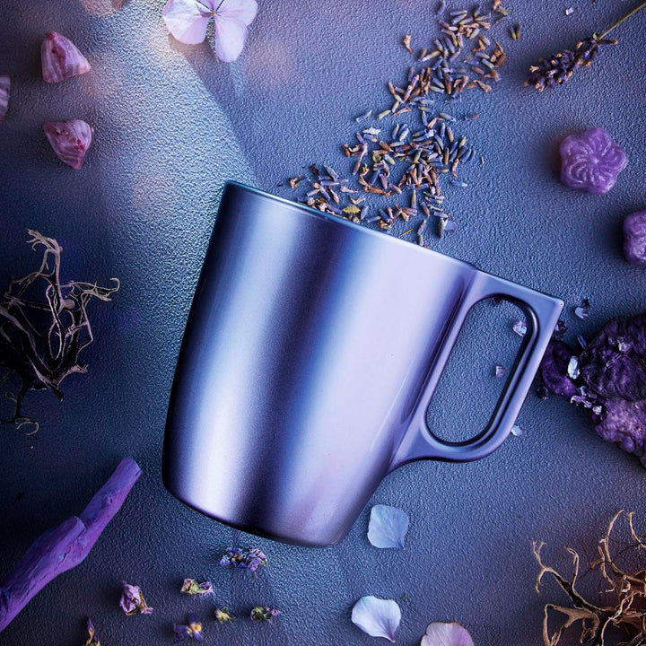 Luminarc Flashy - Juego de 4 Tazas de Desayuno de 25 cl en Vidrio Templado. Lavender
