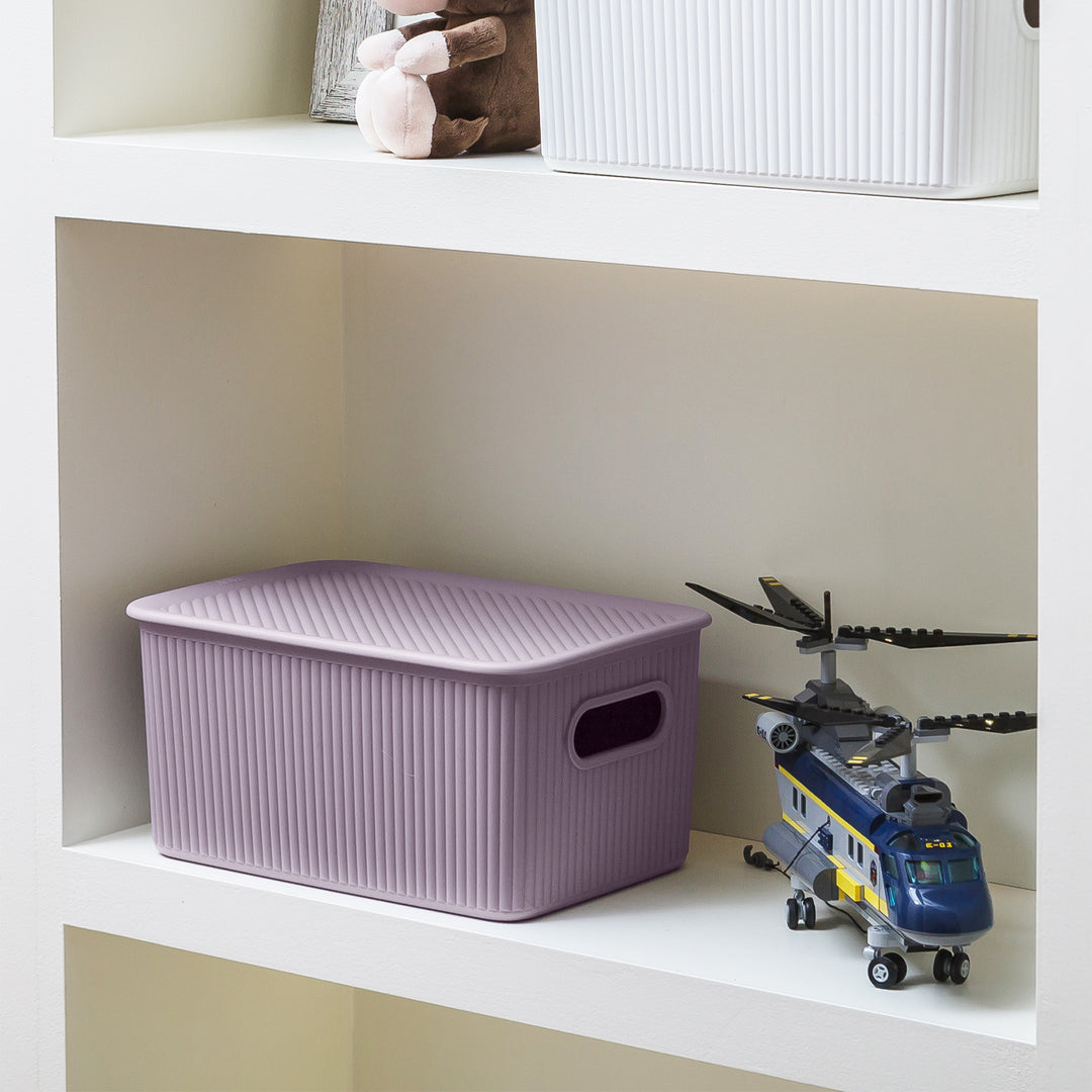 TATAY Baobab - Tapa Caja Organizadora Rectangular 5L Plástico PP05. Lilac