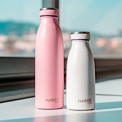 Runbott City - Botella Térmica de 0.5L en Acero Inoxidable 316 y Silicona. Blanco