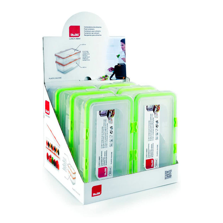 IBILI Lunch Away - Recipiente Rectangular de 0.8L en Plástico PP05. Verde