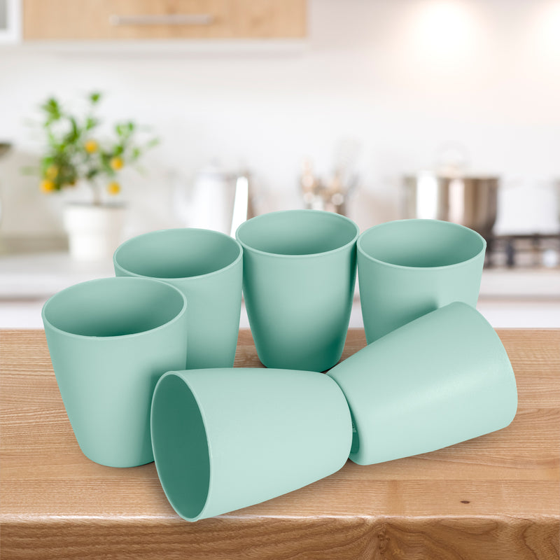 Plastic Forte Classic  - Set de 6 Vasos de Agua de 400 ml Reutilizables. Ideal Fiestas. Verde